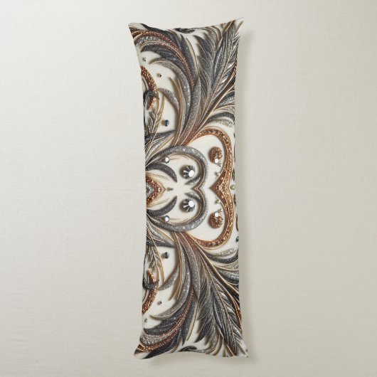 Glitterend bloemenpatroon met edelsteen lichaamskussen (Achterkant (Verticaal))