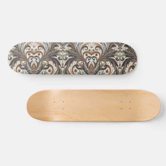 Glitterend bloemenpatroon met edelsteen persoonlijk skateboard (Horizontaal)