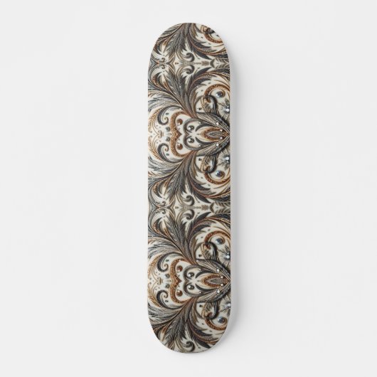 Glitterend bloemenpatroon met edelsteen persoonlijk skateboard (Voorkant)
