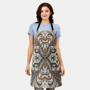 Glitterend bloemenpatroon met edelsteen schort