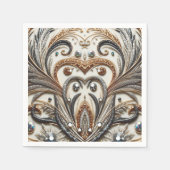 Glitterend bloemenpatroon met edelsteen servet (Voorkant)