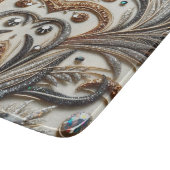 Glitterend bloemenpatroon met edelsteen snijplank (Hoek)