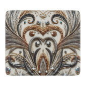 Glitterend bloemenpatroon met edelsteen snijplank (Voorkant)