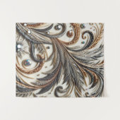 Glitterend bloemenpatroon met edelsteen wandkleed (Voorkant (horizontaal))