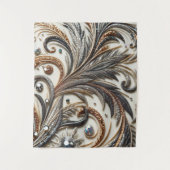 Glitterend bloemenpatroon met edelsteen wandkleed (Voorkant)