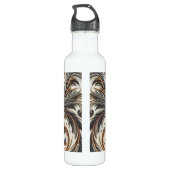 Glitterend bloemenpatroon met edelsteen waterfles (Achterkant)