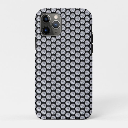 Glitterend diamantpatroon op zwart Case-Mate iPhone case (Achterkant)
