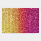 Glitterend donkerroze en geel verloop glitter inpakpapier vel (Voorkant 3)