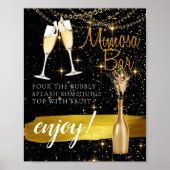 Glitterend Elegante Bruids Brunch Mimosa Bar Bord Poster (Voorkant)