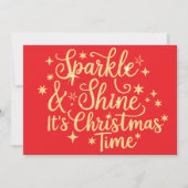 Glitterend en schitterend, het is kerst Glitterend Feestdagenkaart (Voorkant)