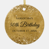 Glitterend Goud 50e Verjaardag Keramisch Ornament (Voorkant)