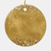 Glitterend Goud 50e Verjaardag Keramisch Ornament (Achterkant)
