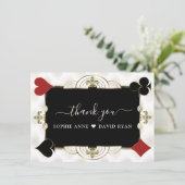 Glitterend Goud Casino Vegas Poker Bruiloft Bedankkaart (Staand voorkant)