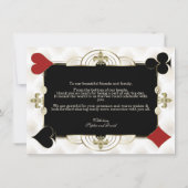 Glitterend Goud Casino Vegas Poker Bruiloft Bedankkaart (Achterkant)