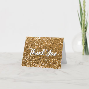 Glitterend Goud Chunky Bedankkaart