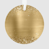 Glitterend Goud Folie Onze Eerste Kerstmis Ornament (achterkant)