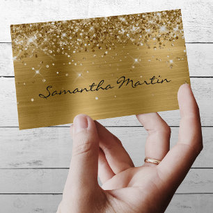 Glitterend goud folie visitekaartje