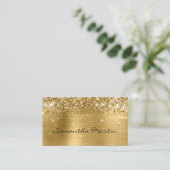 Glitterend goud folie visitekaartje (Staand voorkant)