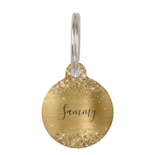 Glitterend Goud Glitters en Folie Huisdierpenning