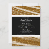 Glitterend Goud Glitters & Witte Glans Moderne Gla Kaart (Voorkant)