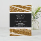 Glitterend Goud Glitters & Witte Glans Moderne Gla Kaart (Staand voorkant)