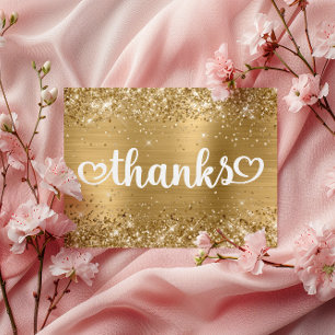 Glitterend Goud Moppige Hartjes Bedankt Sweet 16 Briefkaart