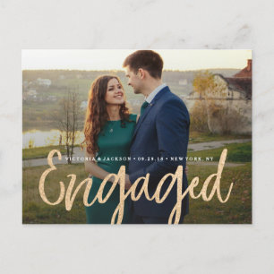Glitterend Goud Verloving Save the Date Briefkaart