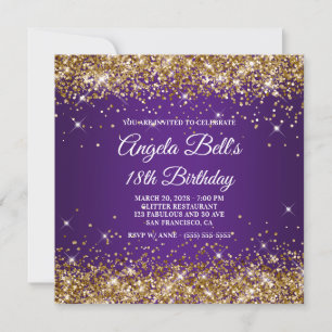 Glitterend Gouden Glitters Konings Paars 18e Verja Kaart