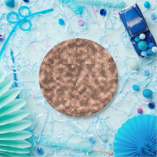 Glitterend Gouden Luxe Glans Meisjesachtige Paille Papieren Bordje (Feest)