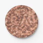 Glitterend Gouden Luxe Glans Meisjesachtige Paille Papieren Bordje (Voorkant)