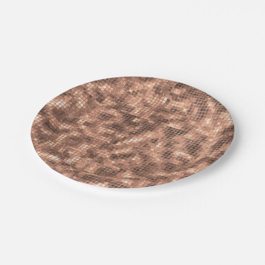 Glitterend Gouden Luxe Glans Meisjesachtige Paille Papieren Bordje (Gekanteld)