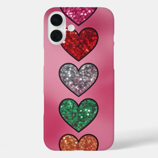 Glitterend Hart Liefdes Hoesje (Achterkant)