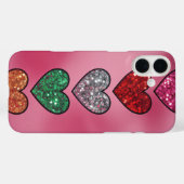 Glitterend Hart Liefdes Hoesje (Achterkant (horizontaal))
