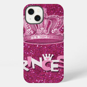 Glitterend Heet Roze Prinses Glitter & Vintage Kro iPhone 13 Hoesje