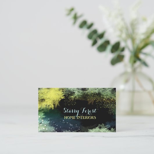 Glitterend interieurontwerp voor bossen visitekaartje (Staand voorkant)