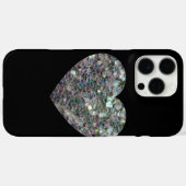 Glitterend kleurrijk zilveren mozaïek Hart Case-Mate iPhone Case (Achterkant (horizontaal))