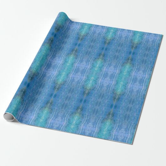 Glitterend, kosmisch, iriserend blauw cadeaupapier (Uitgerold)