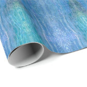 Glitterend, kosmisch, iriserend blauw cadeaupapier (Rol Hoek)