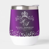 Glitterend kroonmonogram magenta (Links)