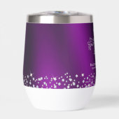 Glitterend kroonmonogram magenta (Voorkant)