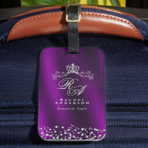 Glitterend kroonmonogram magenta