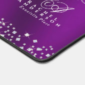 Glitterend kroonmonogram magenta bureaumat (Hoek)