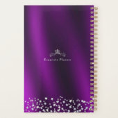 Glitterend kroonmonogram magenta planner (Achterkant)