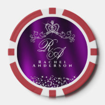 Glitterend kroonmonogram magenta