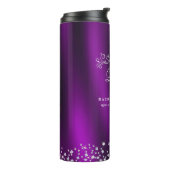 Glitterend kroonmonogram magenta thermosbeker (Gedraaid links)