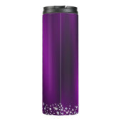 Glitterend kroonmonogram magenta thermosbeker (Achterkant)