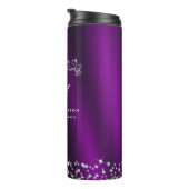 Glitterend kroonmonogram magenta thermosbeker (Geroteerd rechts)