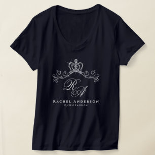 Glitterend kroonmonogram t-shirt