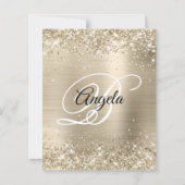 Glitterend licht gouden fancy monogram 18e verjaar (Achterkant)