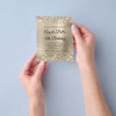 Glitterend Licht Gouden Fantasie Monogram 18e Verj Flyer (Hand)